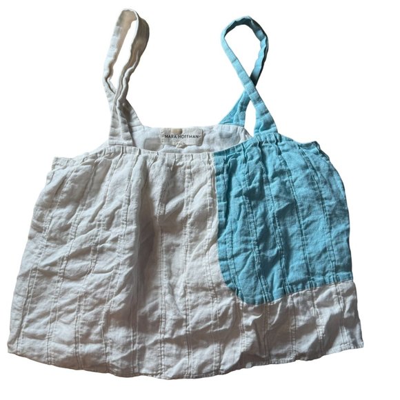 Mara Hoffman White and Light Blue Tank Top - Picture 2 of 6
